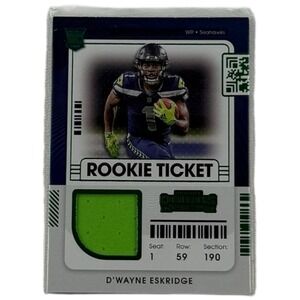 2021 Panini Contenders - Dwayne Eskridge - Rookie Ticket Patch Green - #RTS-DWE